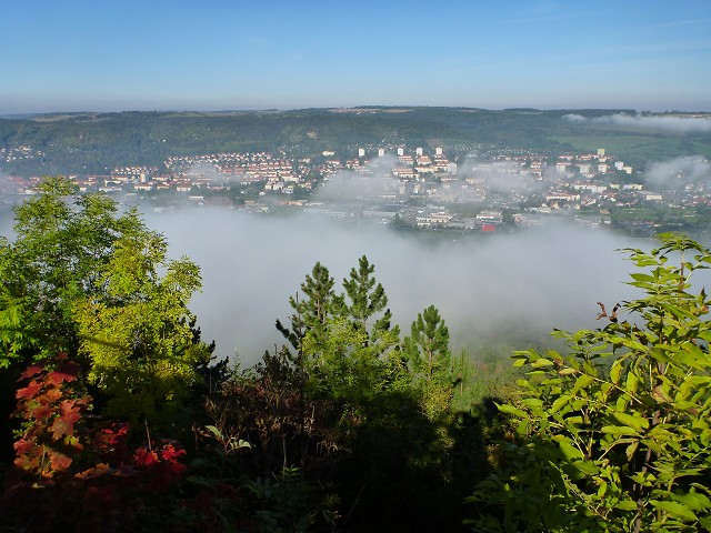 Blick nach Jena-Nord, Nebel über der Stadt